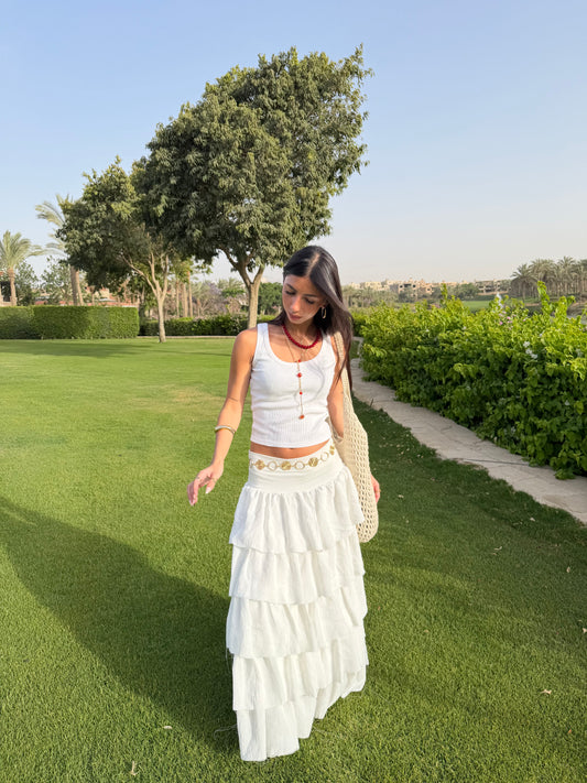 Ruffle Maxi Skirt