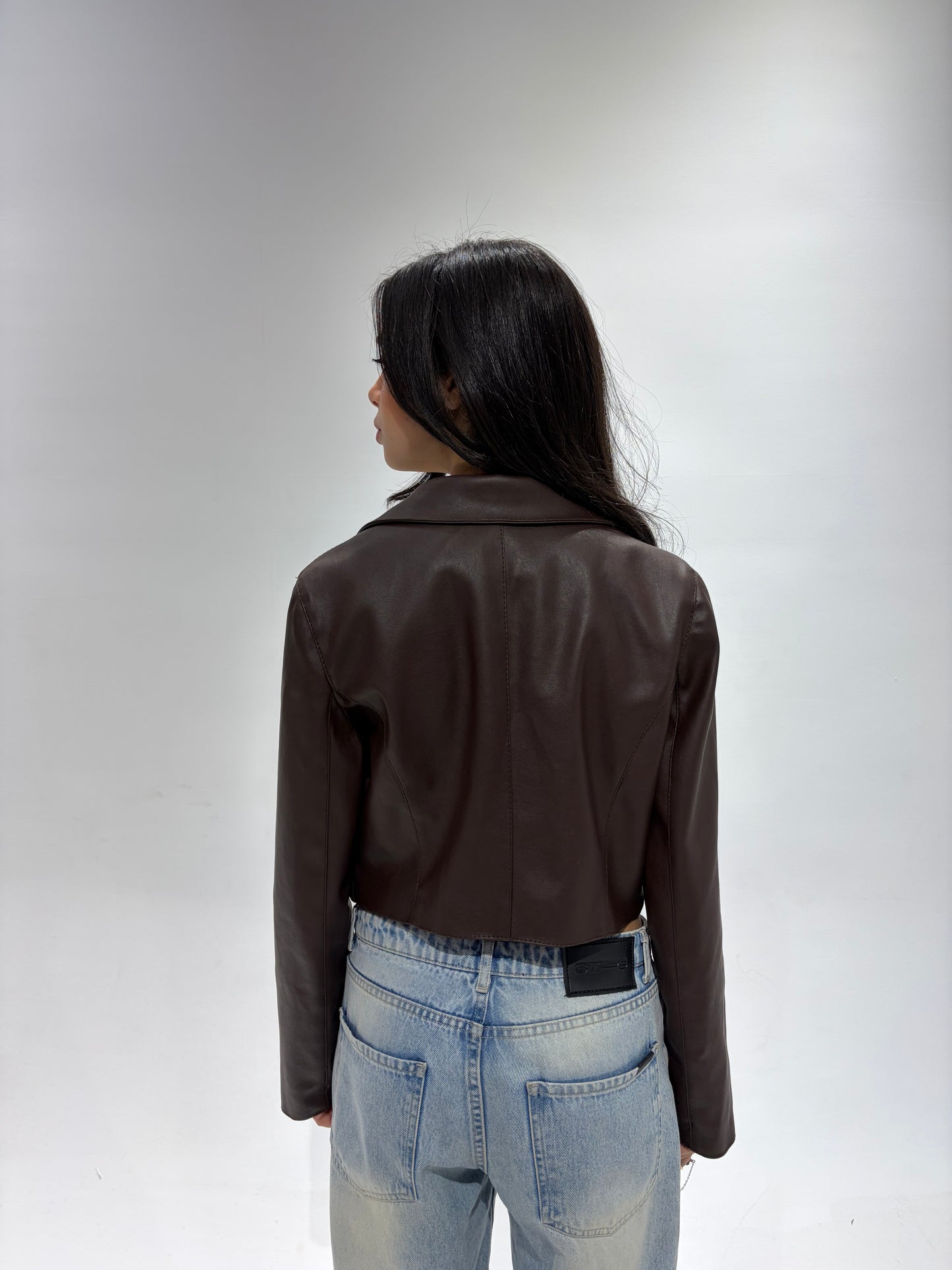 The Cropped Brown Leather Jacket