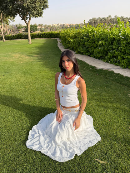 Ruffle Maxi Skirt