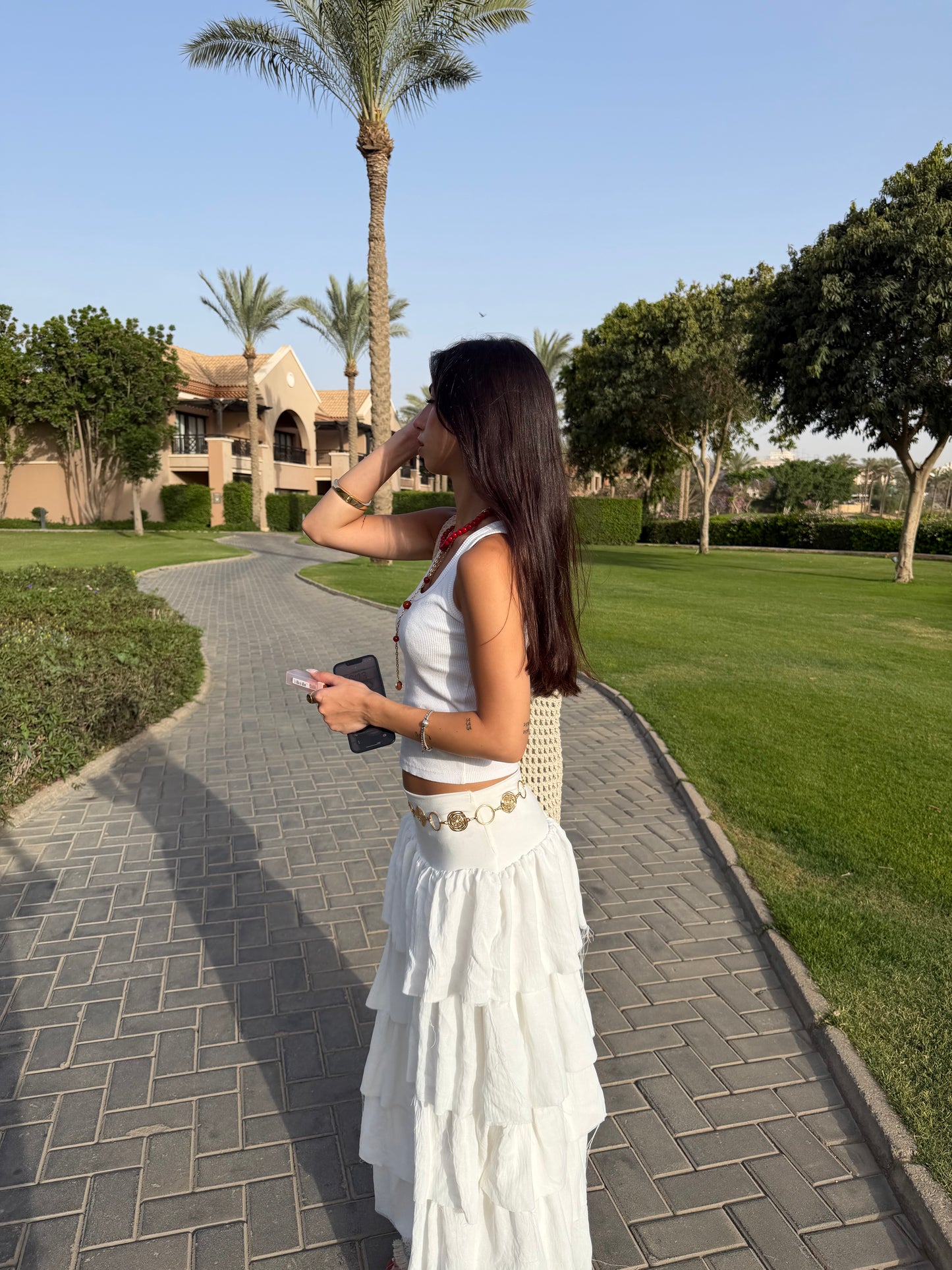 Ruffle Maxi Skirt