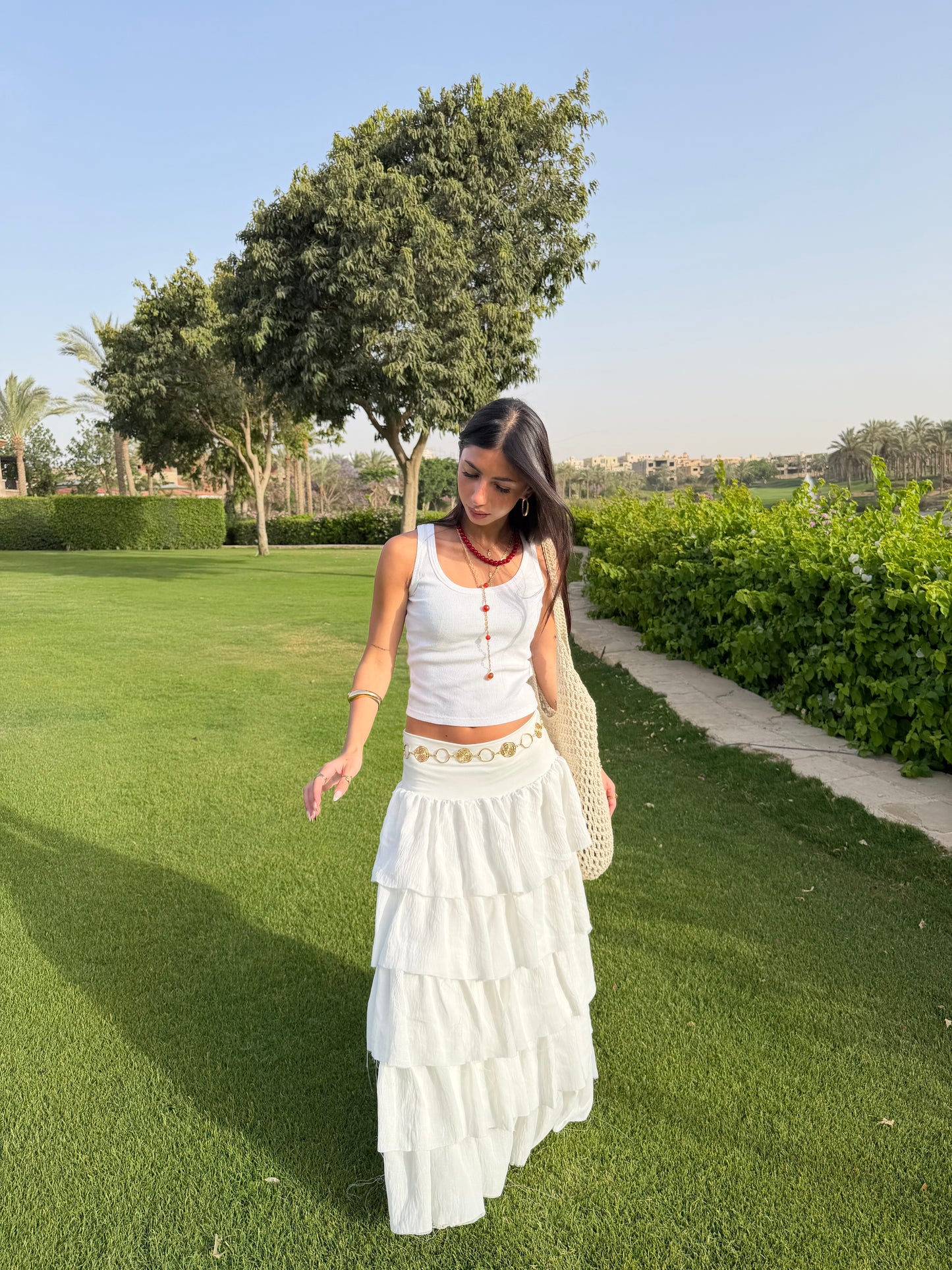 Ruffle Maxi Skirt