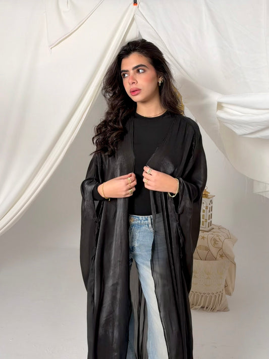 Black Layali Shimmer Kaftan