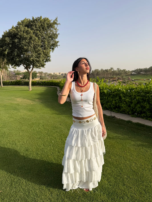 Ruffle Maxi Skirt