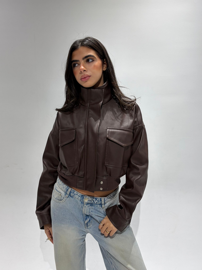 The signature Brown-Leather Jacket